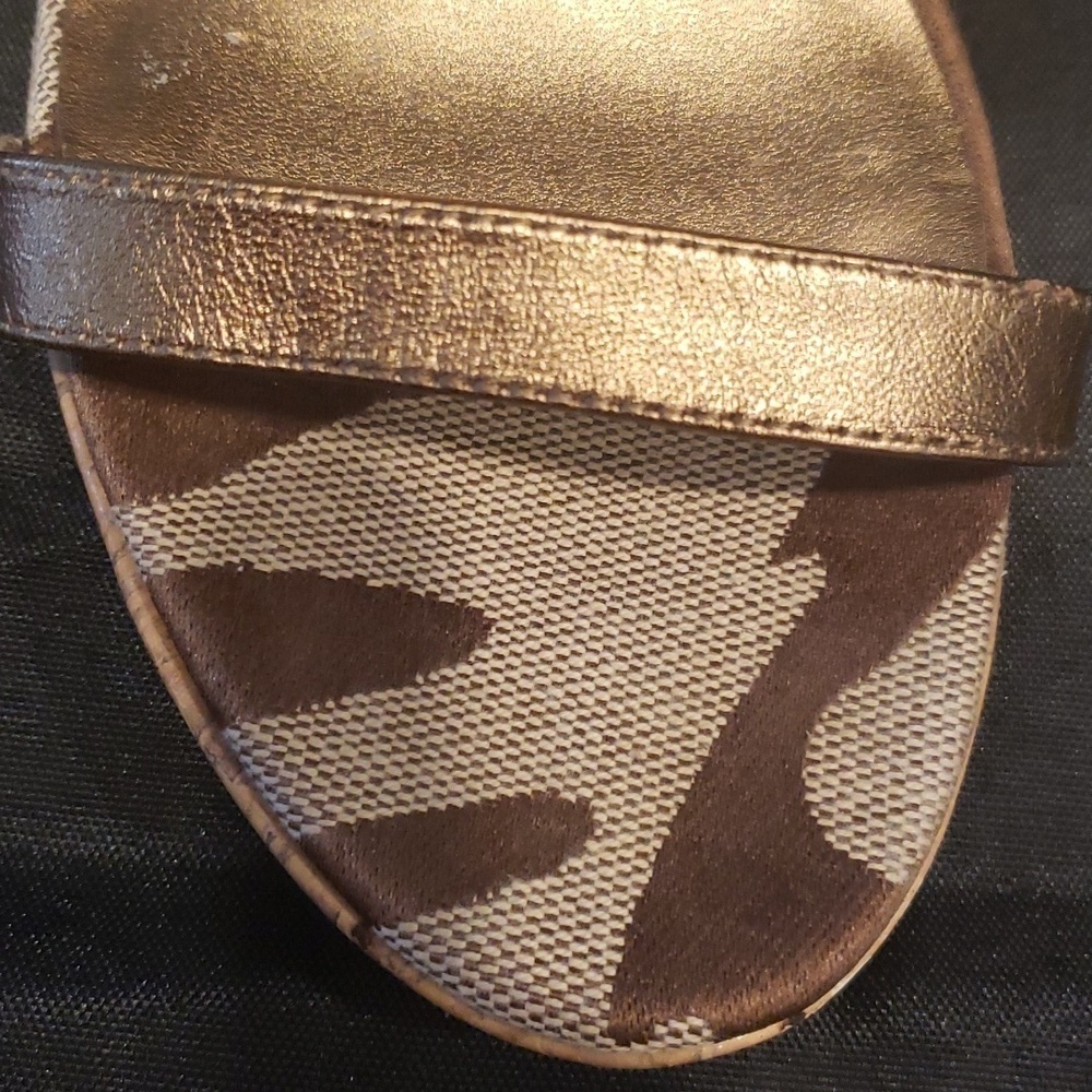 Anne Klein Finella cork heeled sandal in bronze - Picture 5 of 11